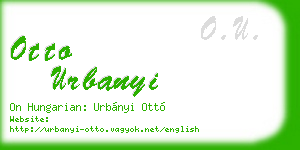 otto urbanyi business card