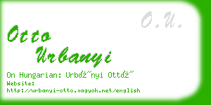 otto urbanyi business card